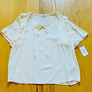 New With Tags! Frame Women's Soft Cream Blouse with Ruffles